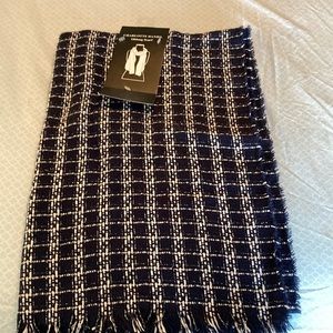 Navy Blue and White Scarf- NEW